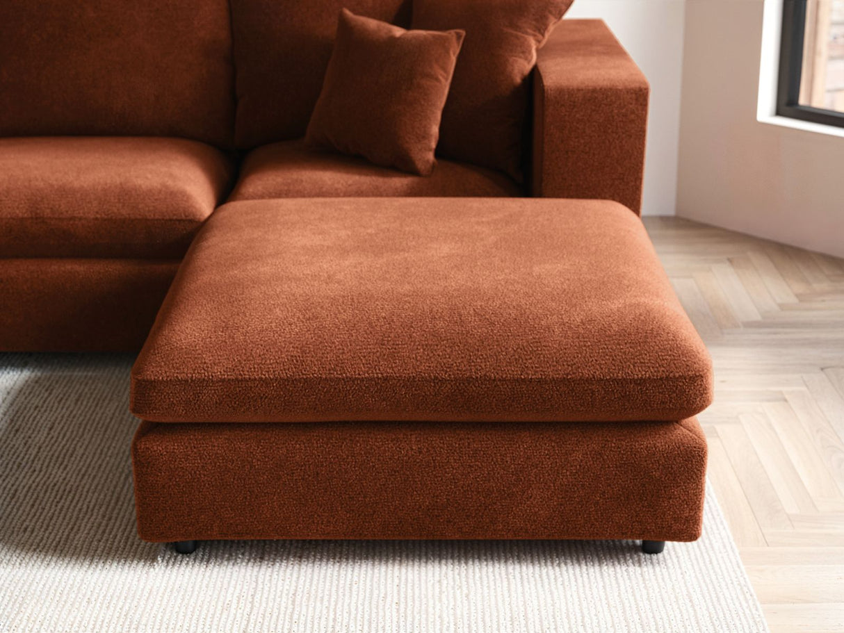 SOLACE+CO Asher Footstool Burnt Orange Chenille