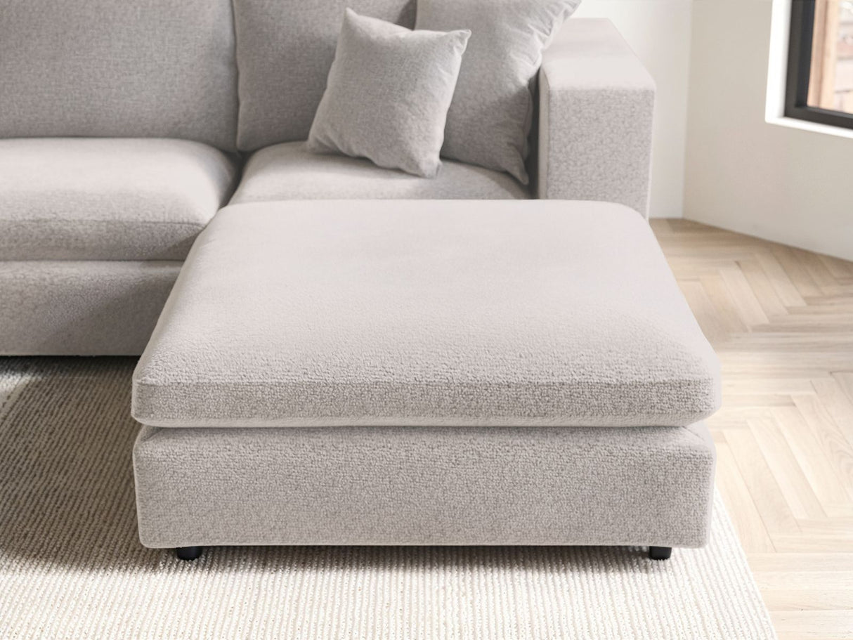 SOLACE+CO Asher Footstool Beige Boucle