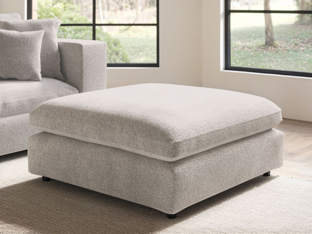SOLACE+CO Asher Footstool Beige Boucle