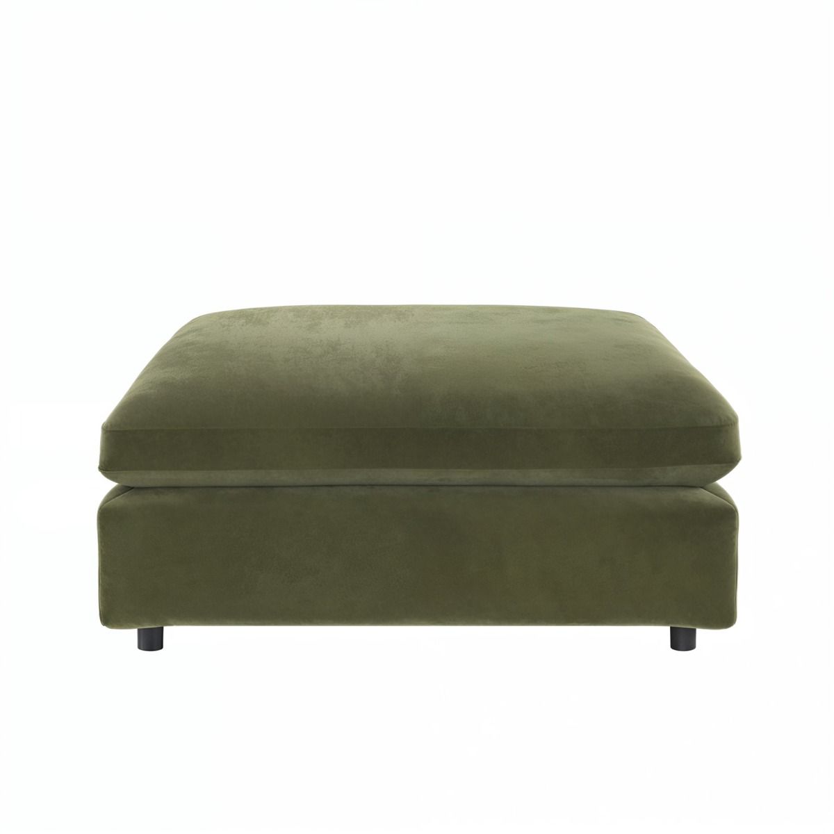SOLACE+CO Asher Footstool Khaki Green Velvet