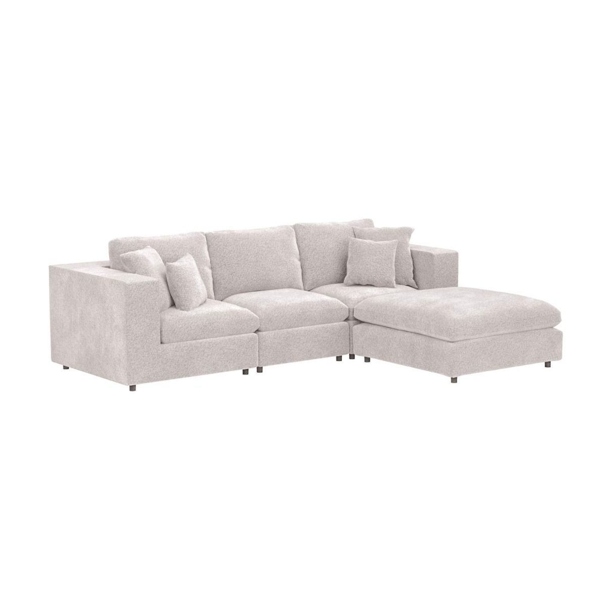 SOLACE+CO Asher 4 Seater Sofa with Reversible Footstool Beige Boucle