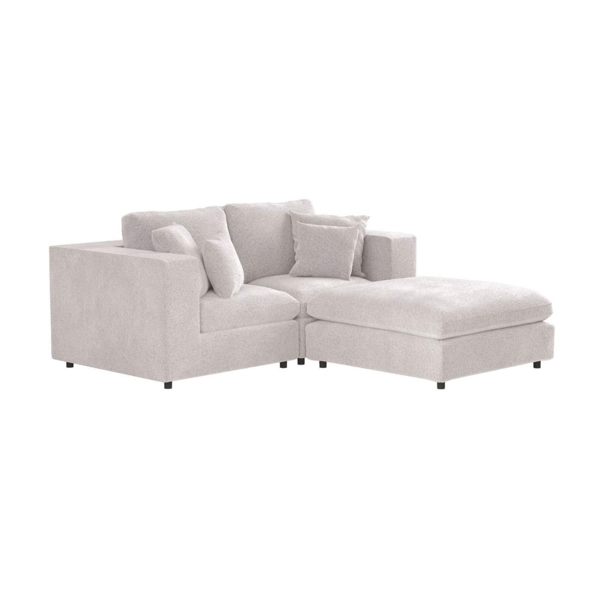 SOLACE+CO Asher 3 Seater Sofa with Reversible Footstool Beige Boucle