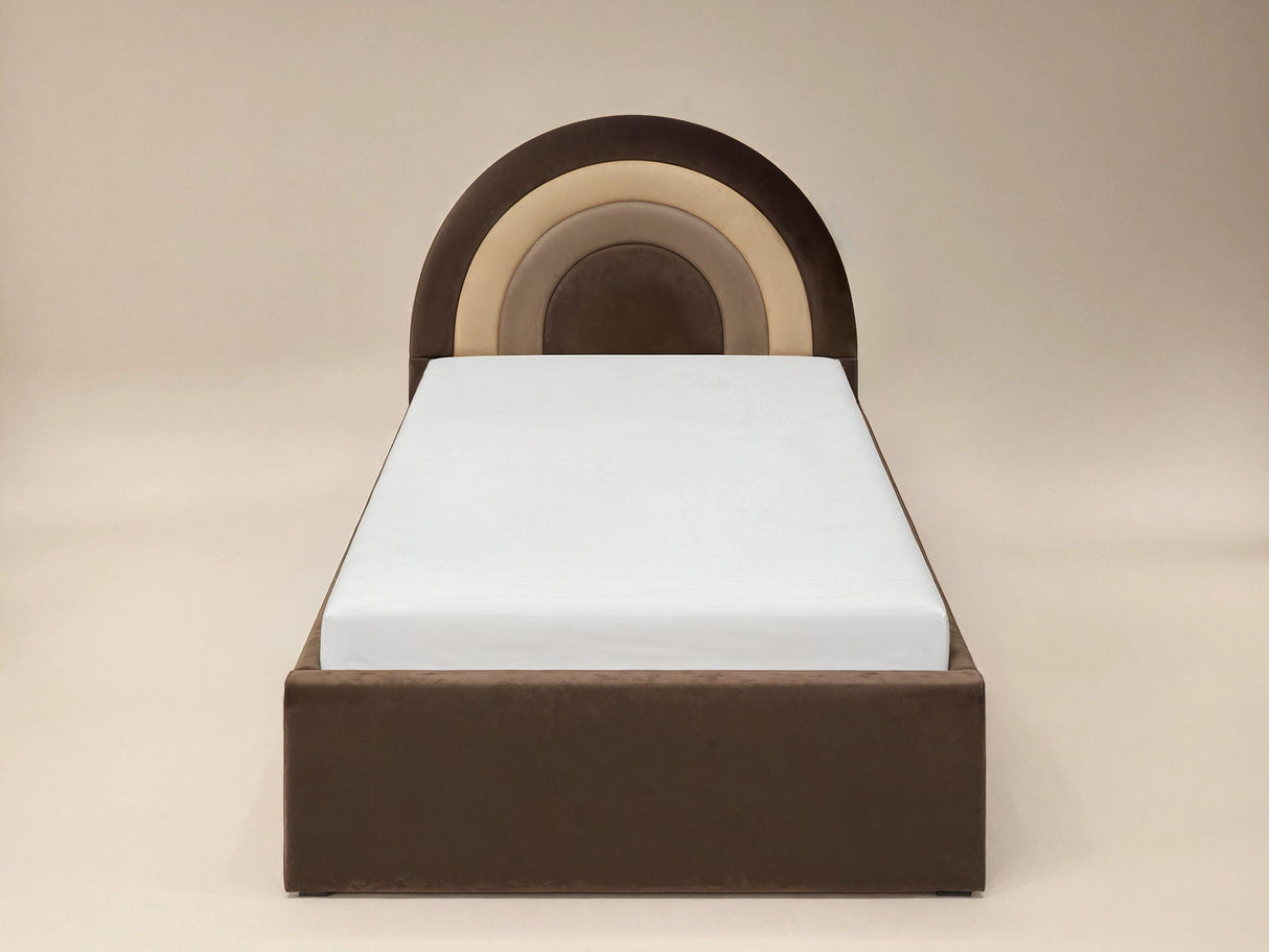 Flair Ava Single Velvet Ottoman Bed Brown