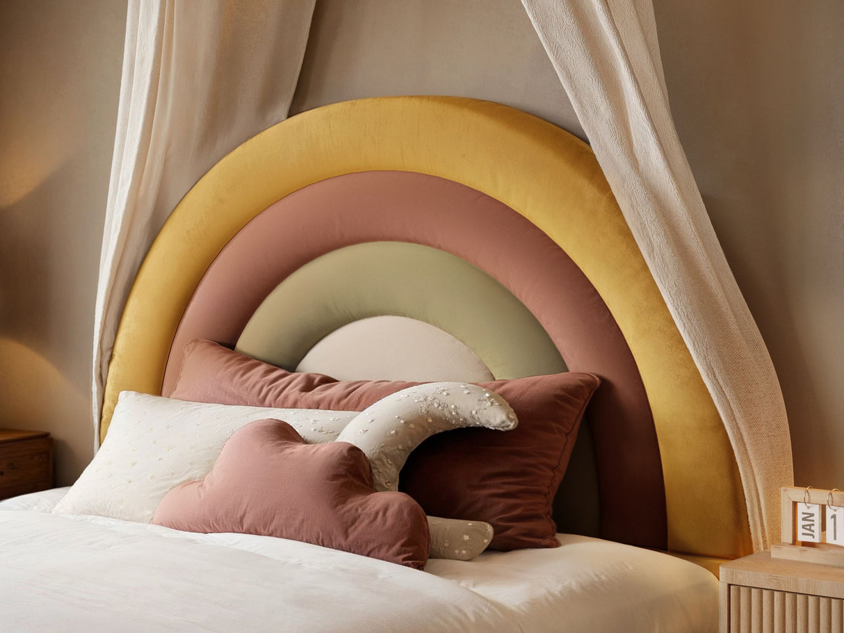 Flair Ava Single Velvet Ottoman Bed Mustard