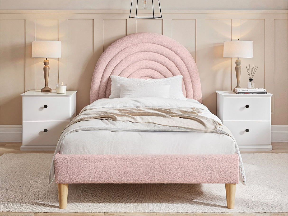 Flair Ava Single Boucle Bed Frame Pink