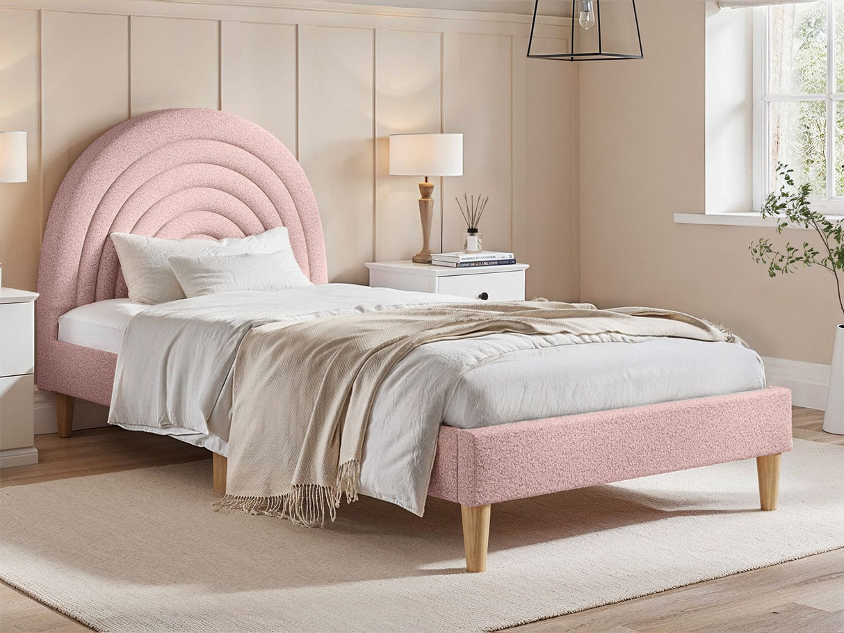 Flair Ava Single Boucle Bed Frame Pink