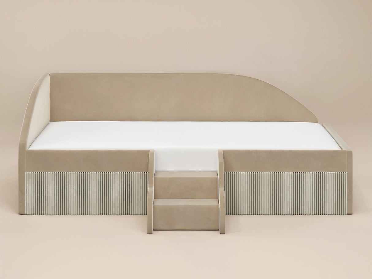 Flair Aviana Low Sleeper Bed Beige Velvet & Beige Cord