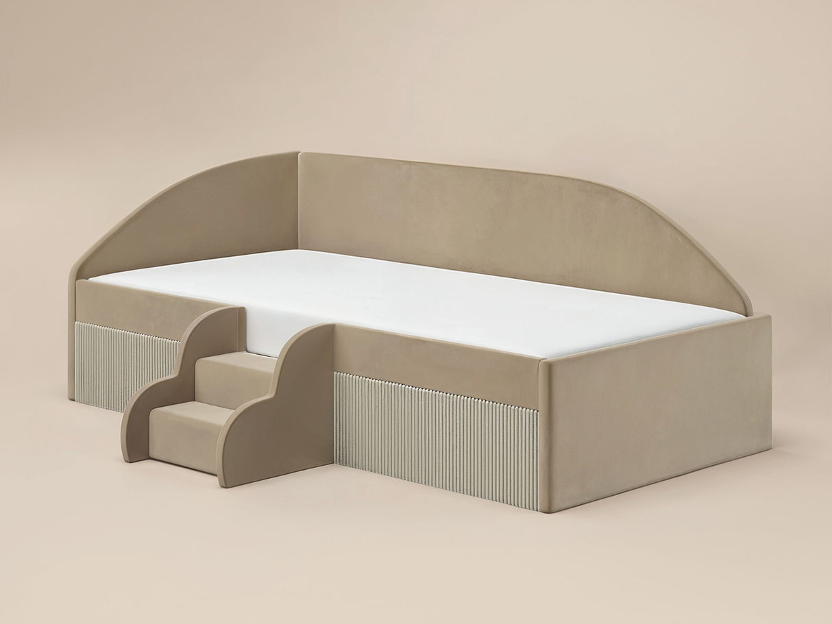 Flair Aviana Low Sleeper Bed Beige Velvet & Beige Cord