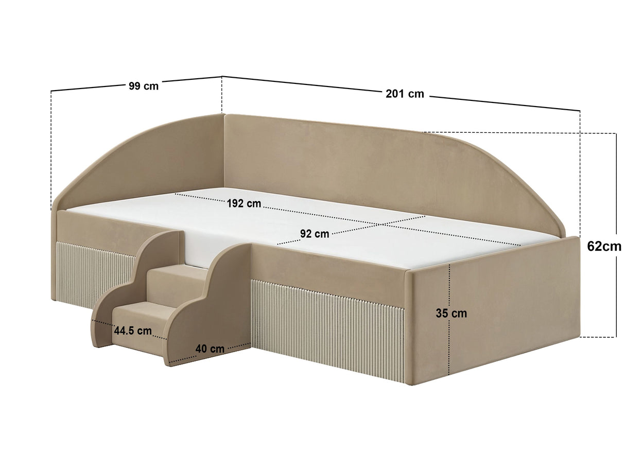 Flair Aviana Low Sleeper Bed Beige Velvet & Beige Cord