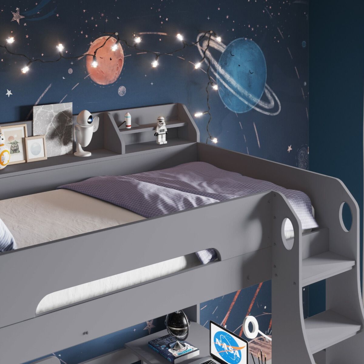 Flair Cosmic L Shaped Bunk Bed Grey