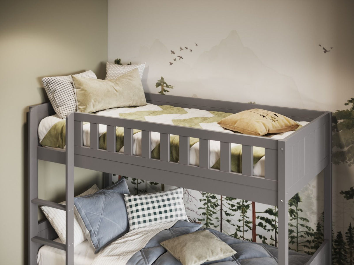 Flair Bea Wooden Bunk Bed with Trundle Grey