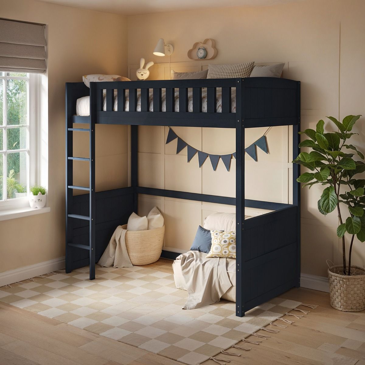Flair Bea Wooden High Sleeper Navy