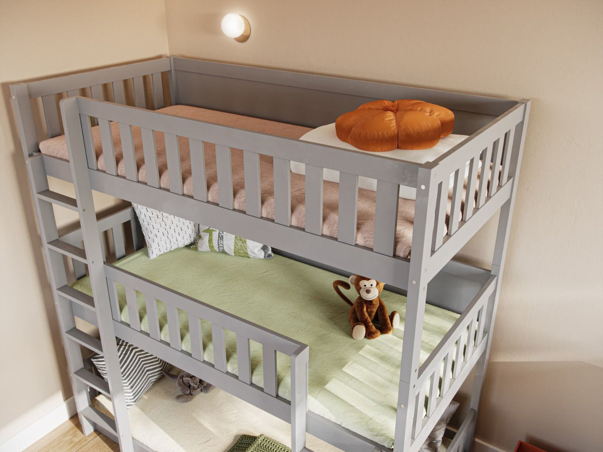 Flair Bea Triple High Wooden Bunk Bed Grey