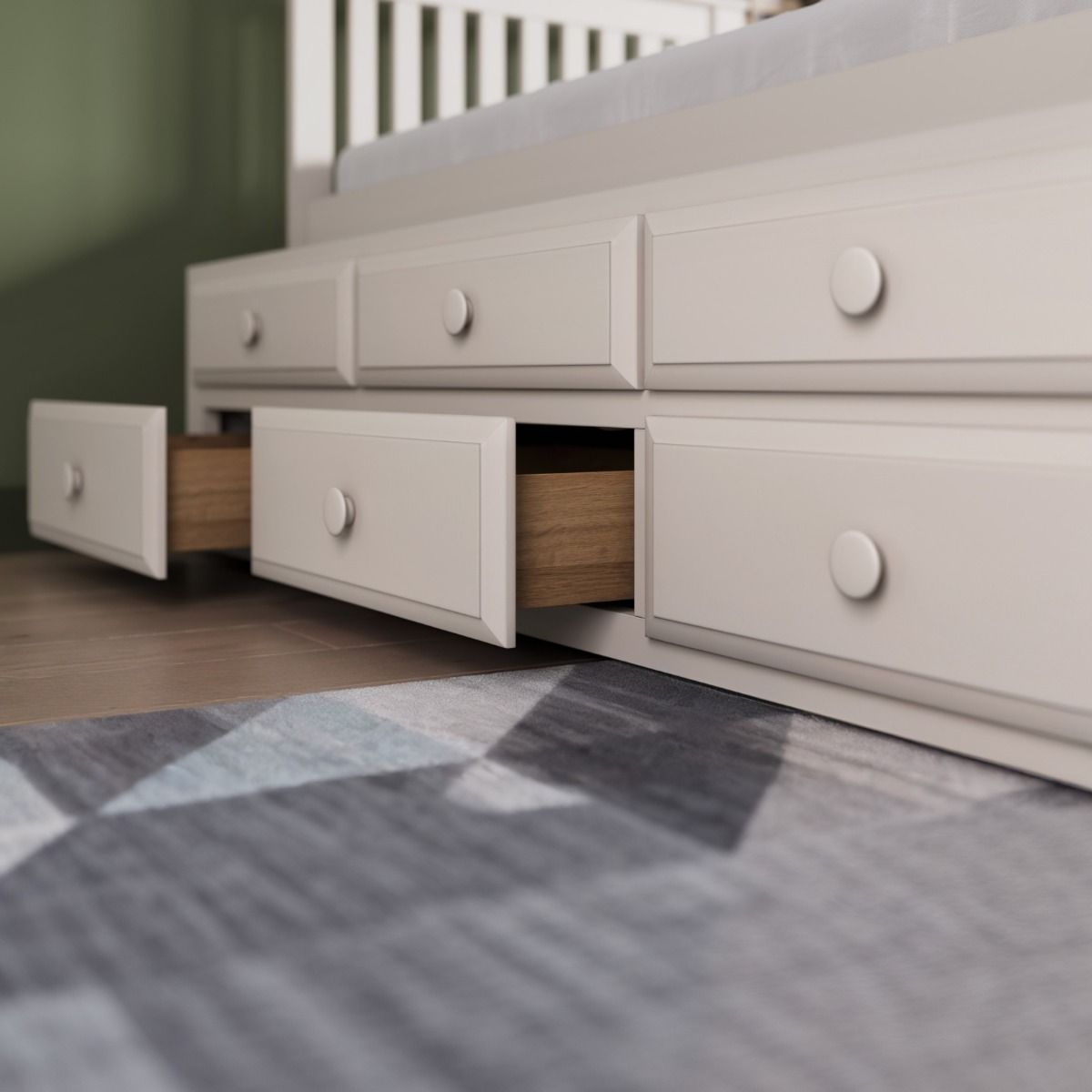 Flair Montana Captain's Bed with Drawers & Trundle White