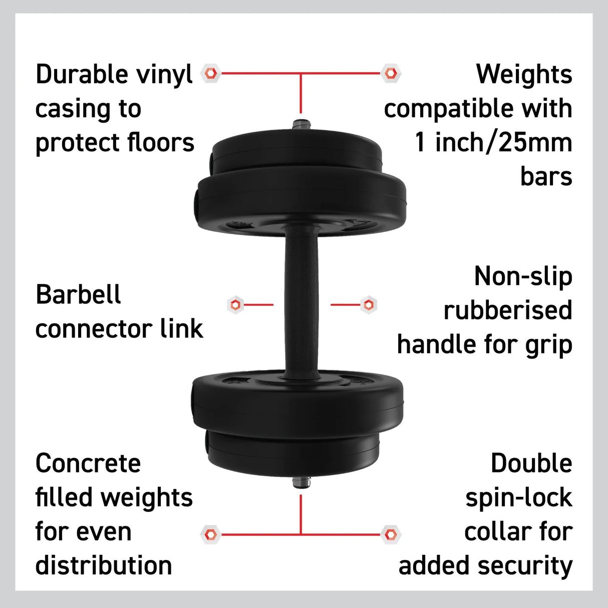Body Revolution Vinyl Adjustable Dumbbell Set (10kg - 50kg)