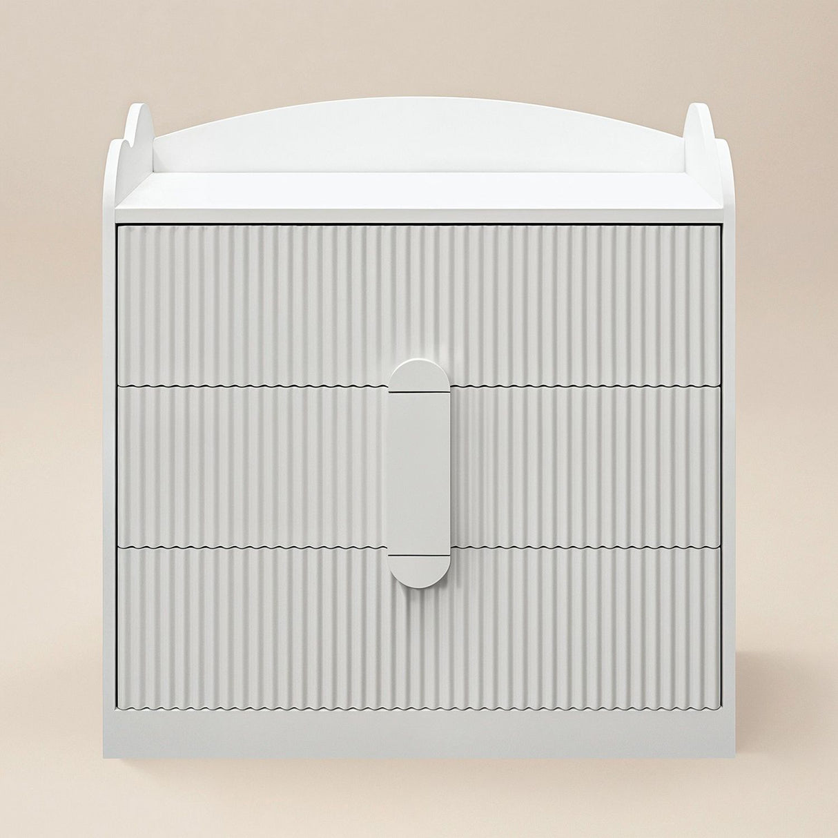 Flair Calista Ribbed Chest of 3 Drawers White