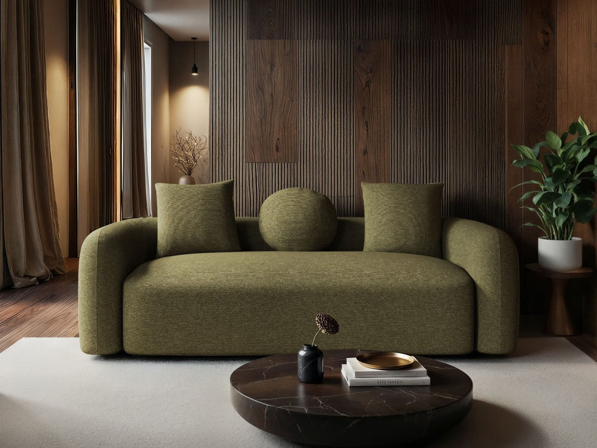 SOLACE+CO Cami 3 Seater Sofa Green Chenille
