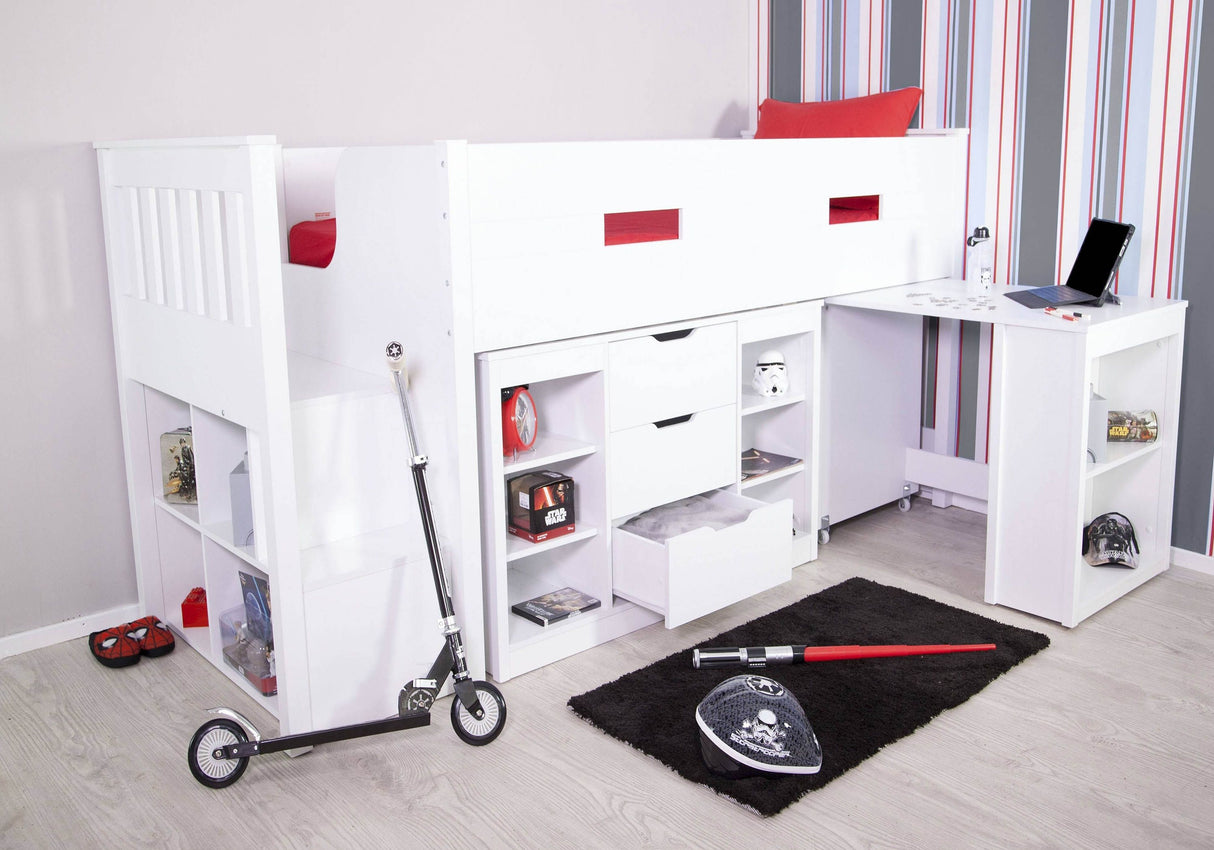 Flair Charlie Staircase Mid Sleeper Storage Set White