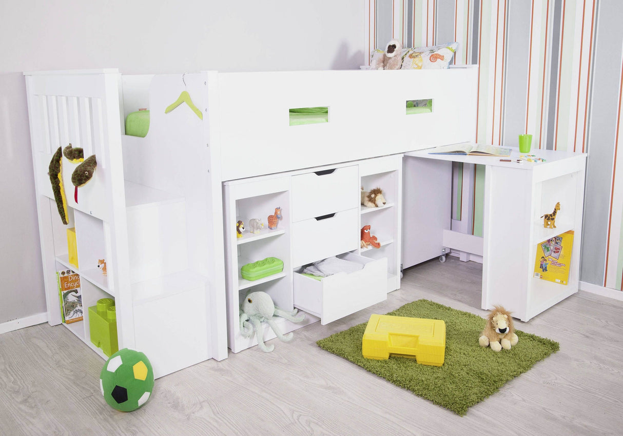 Flair Charlie Staircase Mid Sleeper Storage Set White