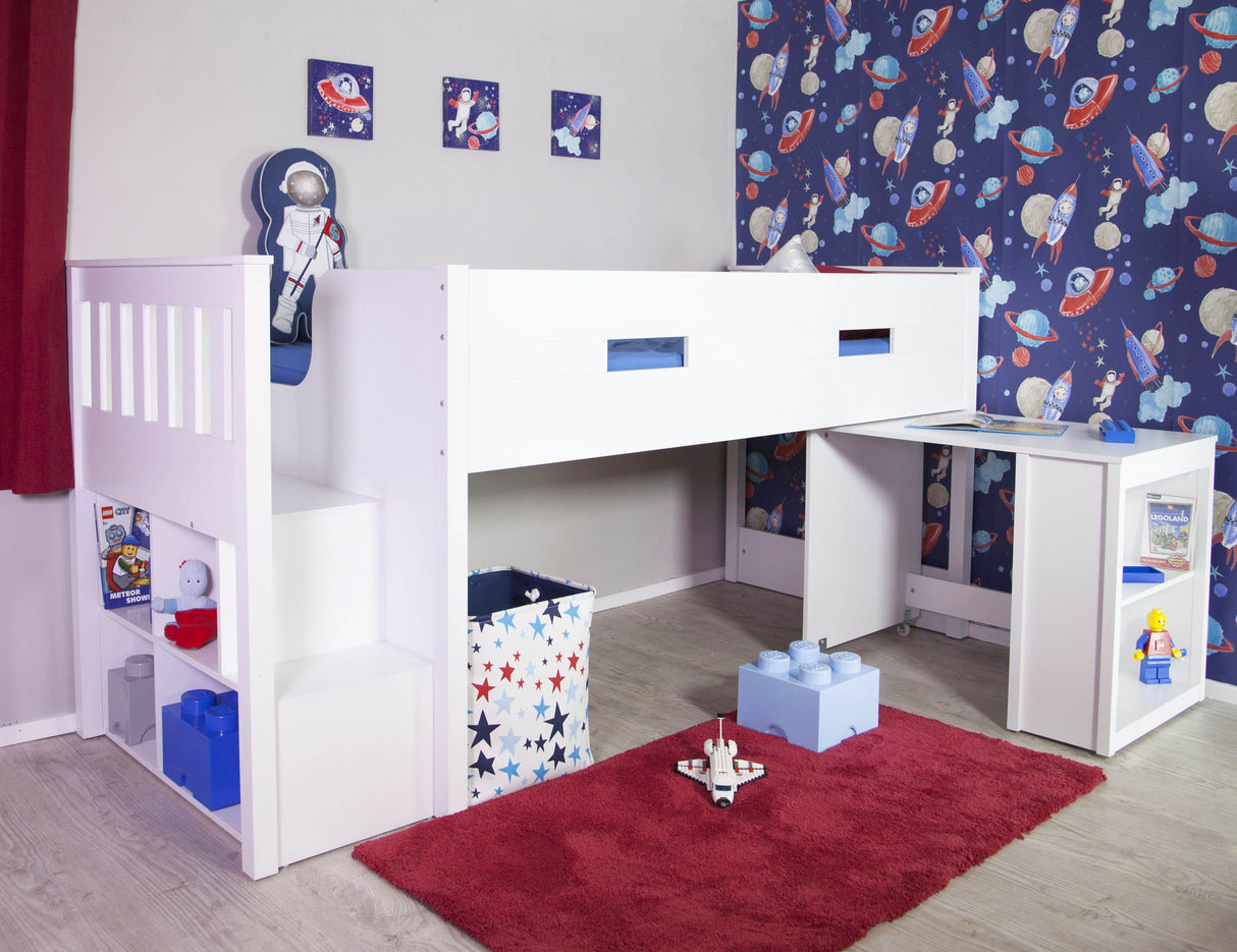 Flair Charlie Staircase Mid Sleeper Bed White