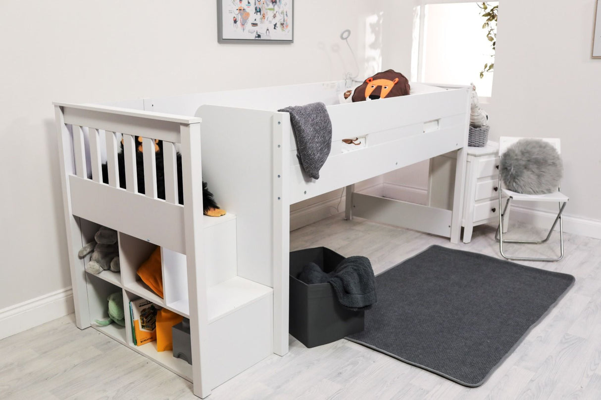 Flair Charlie Staircase Mid Sleeper Bed White