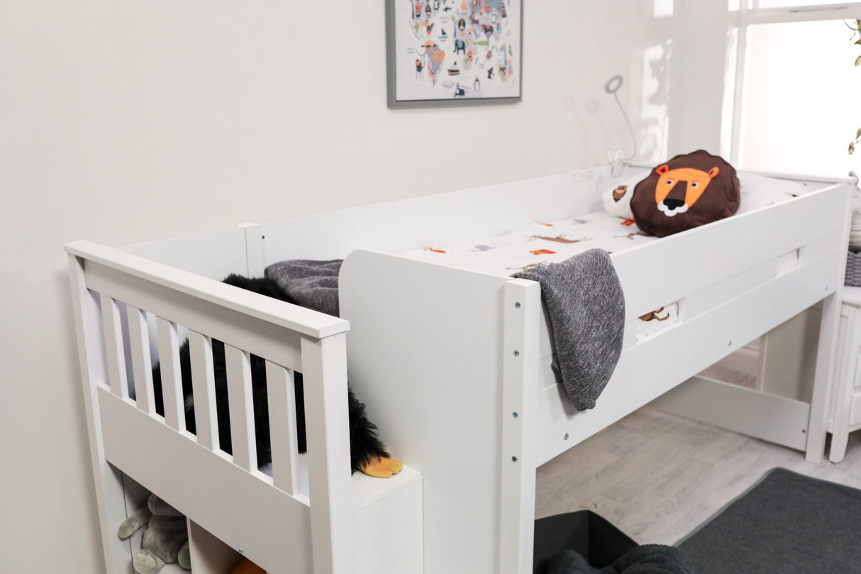 Flair Charlie Staircase Mid Sleeper Bed White