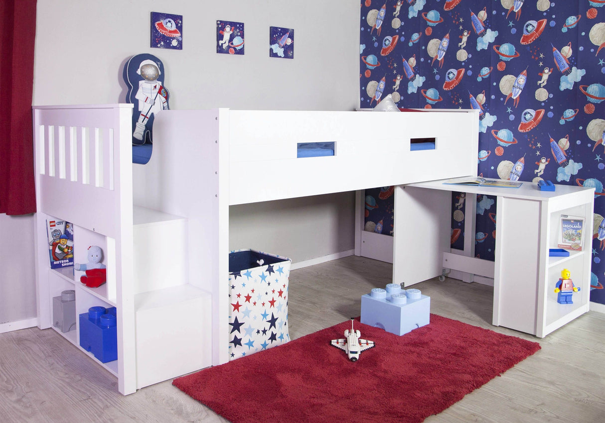 Flair Charlie Staircase Mid Sleeper Bed White