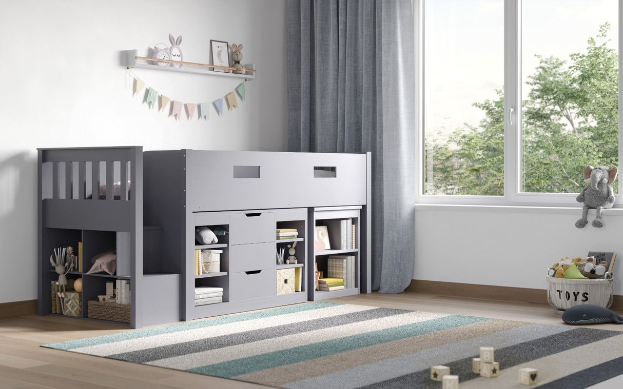Flair Charlie Staircase Mid Sleeper Storage Set Grey