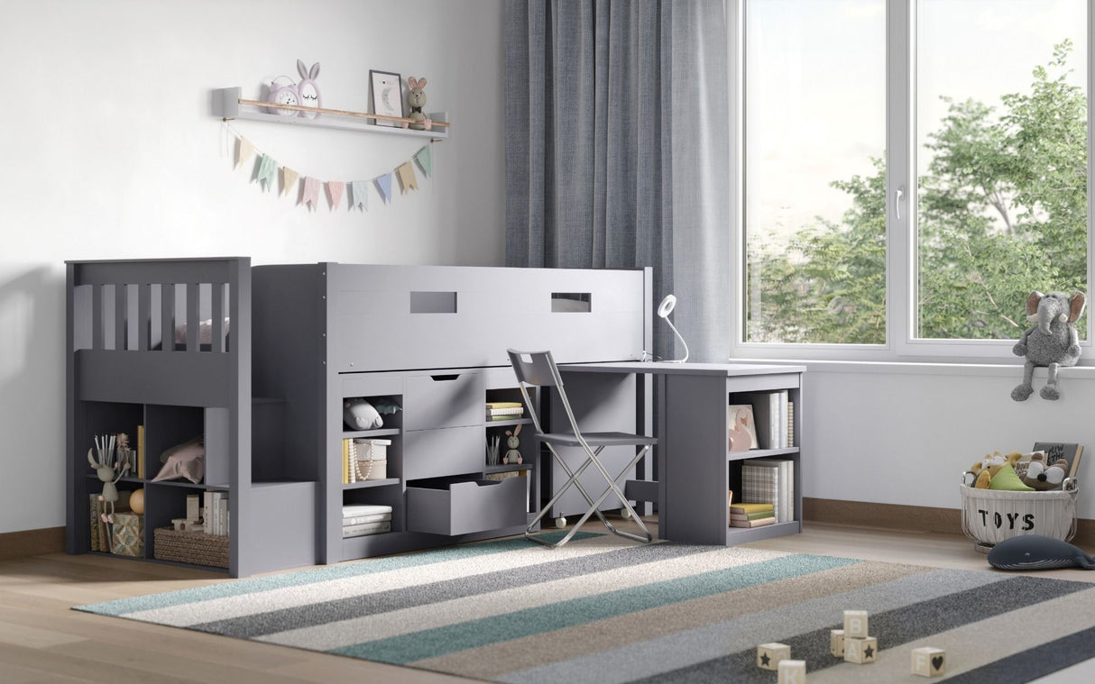 Flair Charlie Staircase Mid Sleeper Storage Set Grey