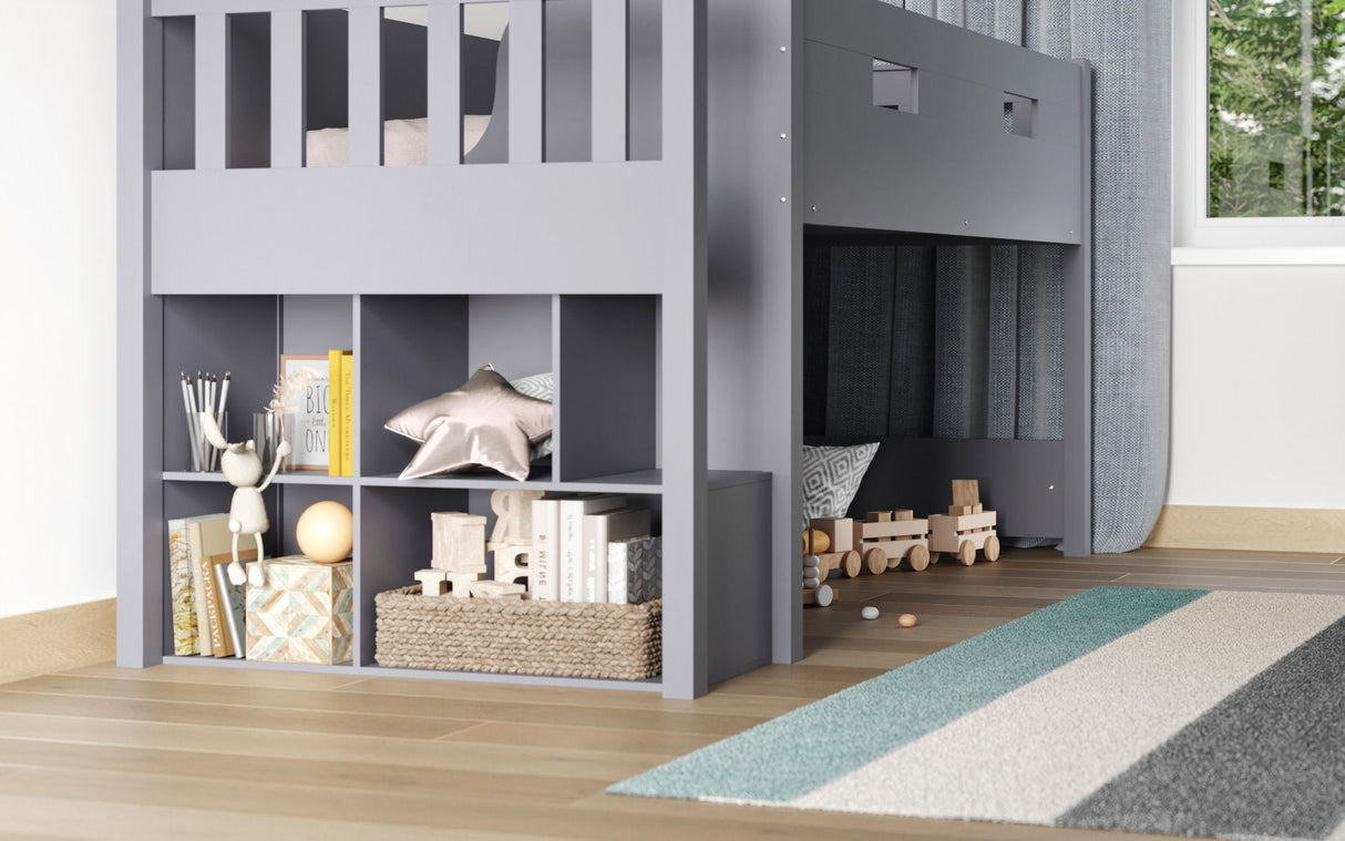 Flair Charlie Staircase Mid Sleeper Bed Grey
