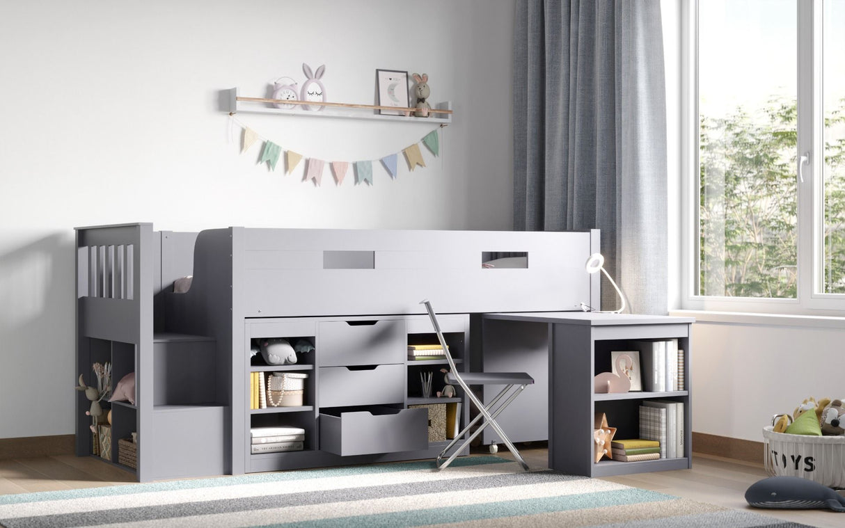 Flair Charlie Staircase Mid Sleeper Storage Set Grey