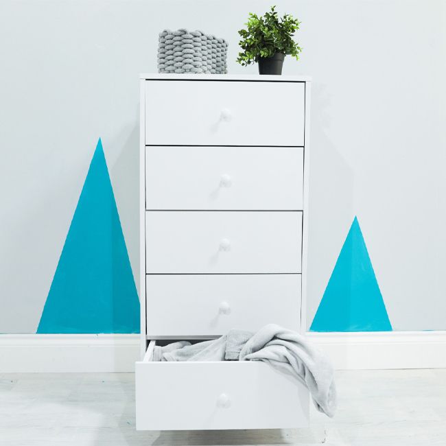 Flair Wizard Chest of 5 Drawers White