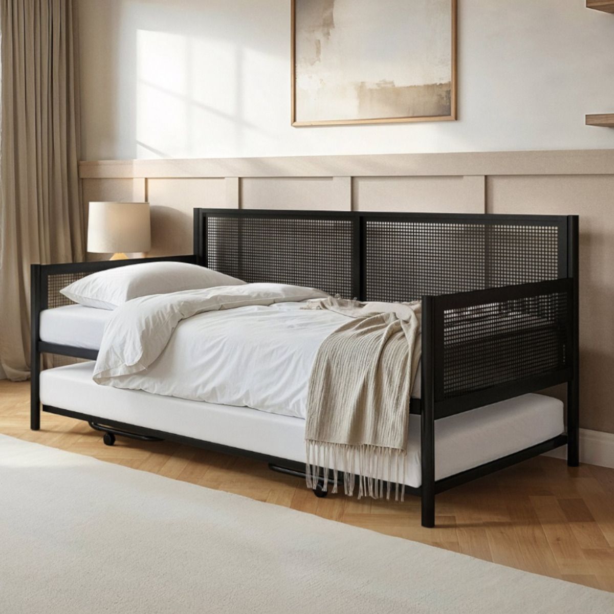 Flair Clay Metal Daybed with Trundle Black