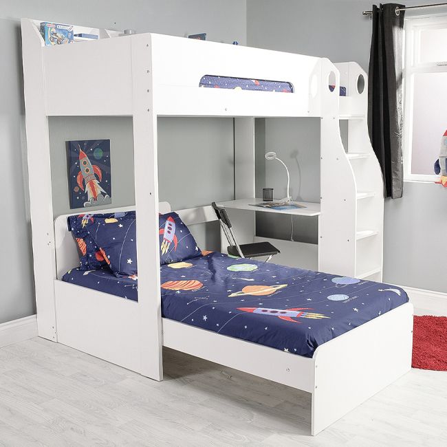 Flair Cosmic L Shaped Bunk Bed White