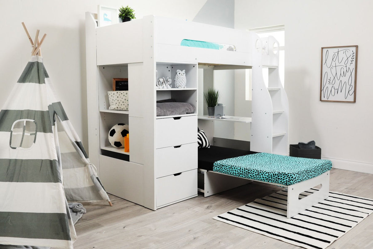 Flair Cosmic Storage High Sleeper White