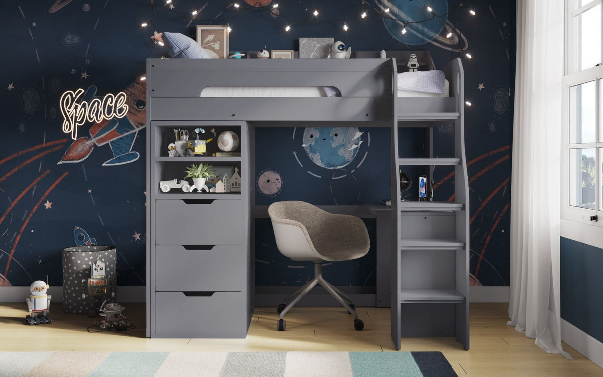 Flair Cosmic Storage High Sleeper Grey