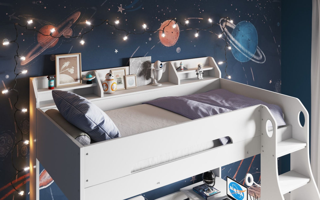 Flair Cosmic L Shaped Bunk Bed White