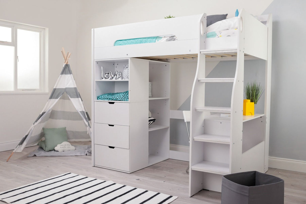 Flair Cosmic Storage High Sleeper White