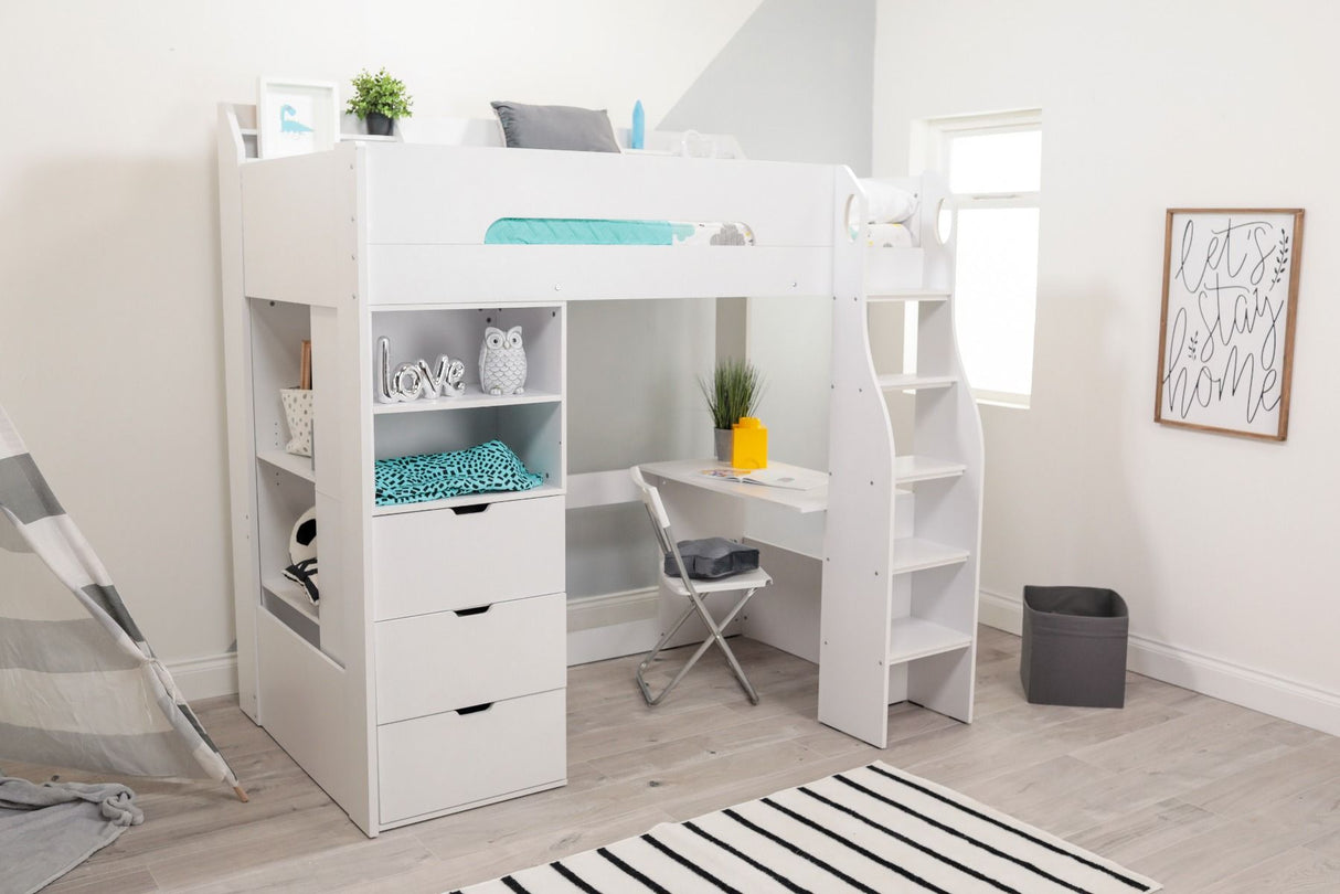 Flair Cosmic Storage High Sleeper White