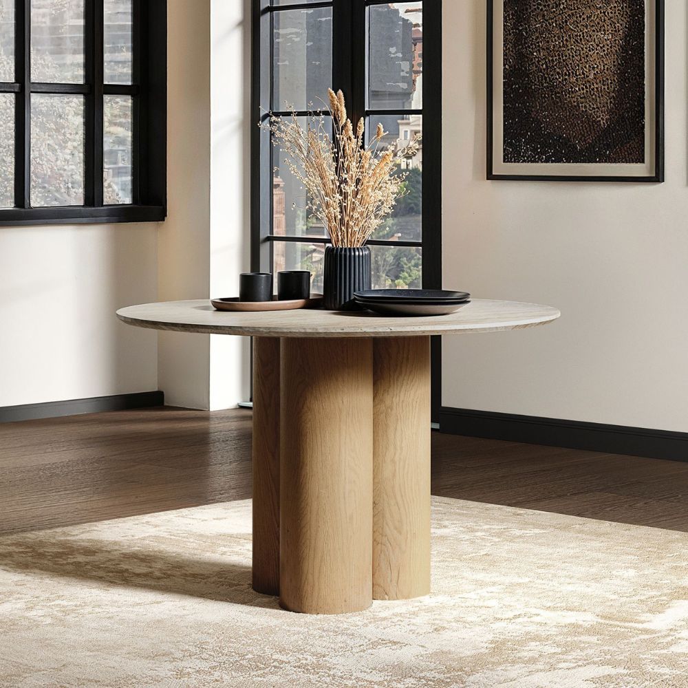 SOLACE+CO Deko Sintered Stone Dining Table-Oak