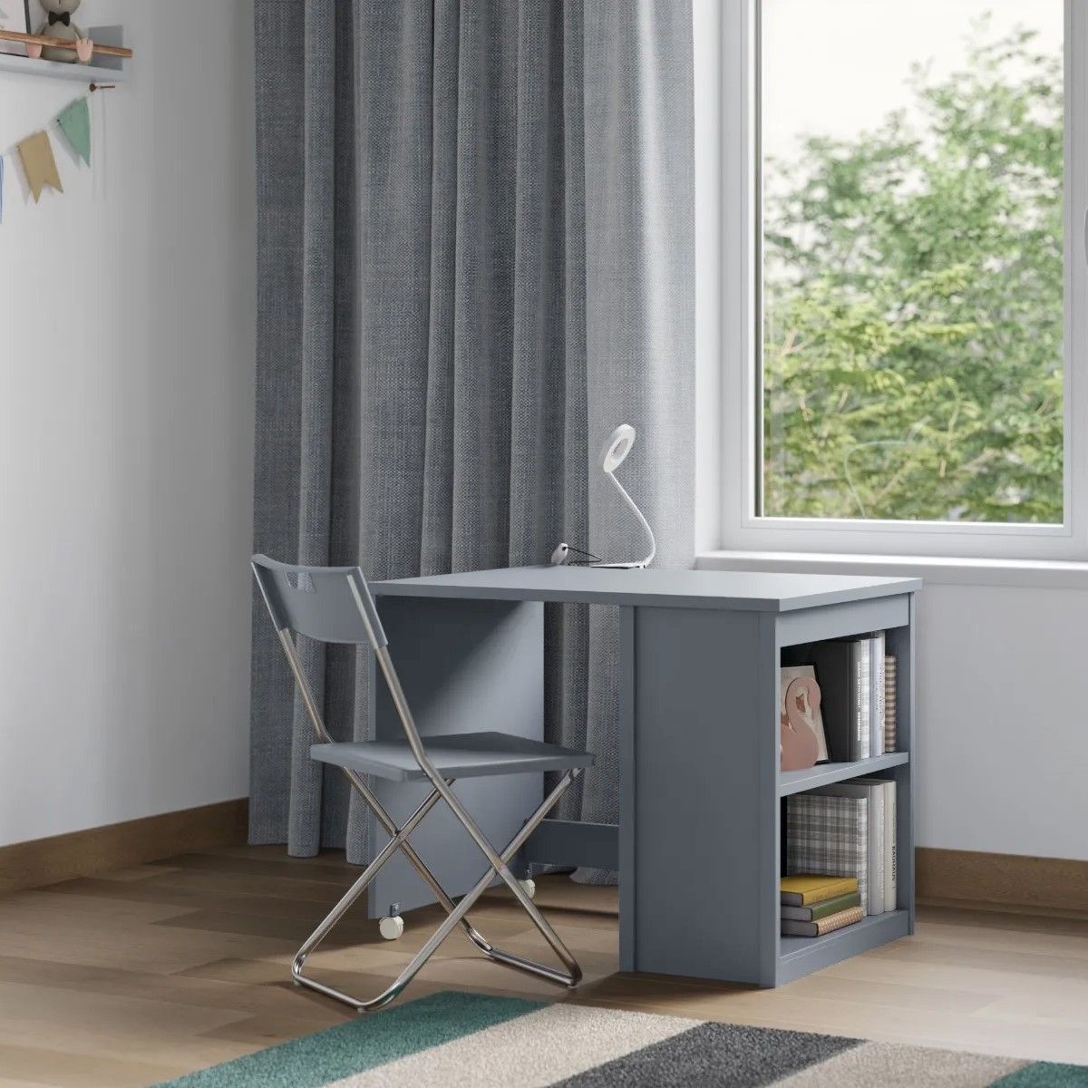 Flair Charlie Pull Out Desk Grey