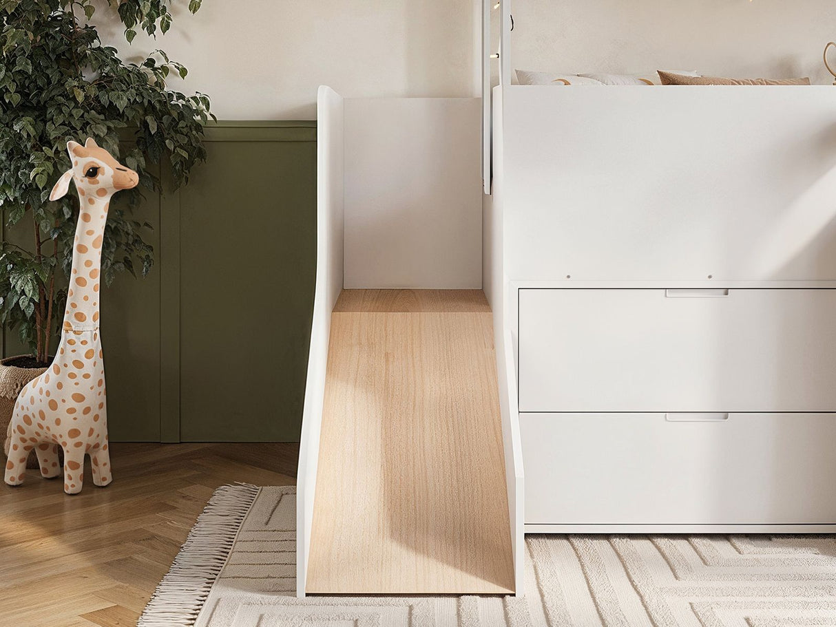Flair Dreamland House Mid Sleeper with Slide & Storage White