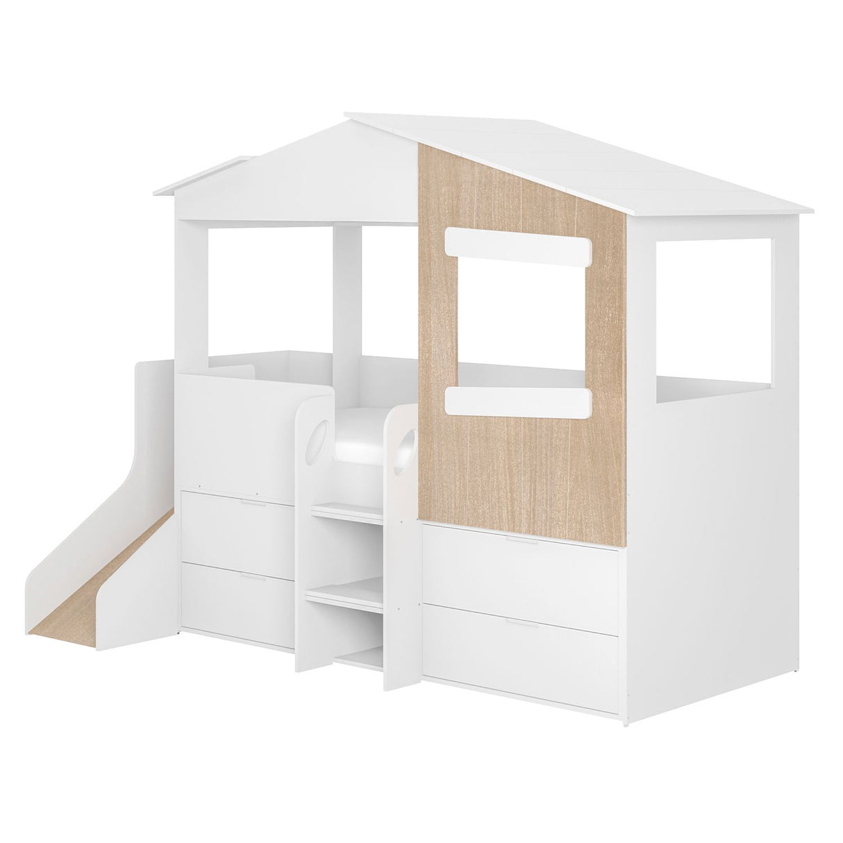 Flair Dreamland House Mid Sleeper with Slide & Storage White