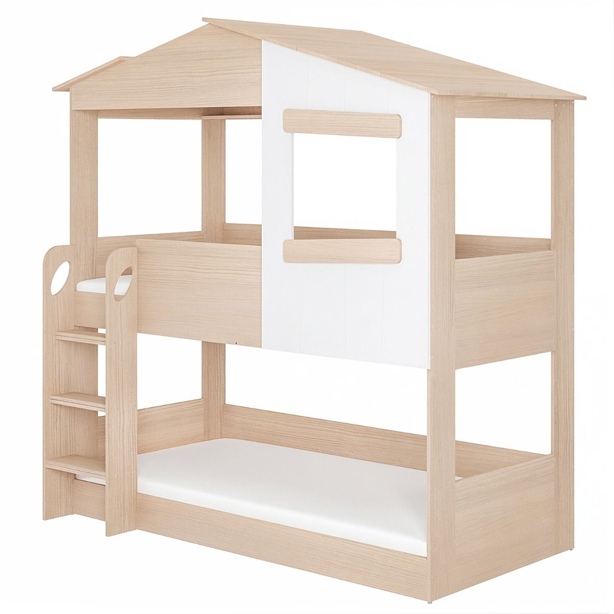 Flair Dreamland House Bunk Bed Oak & White