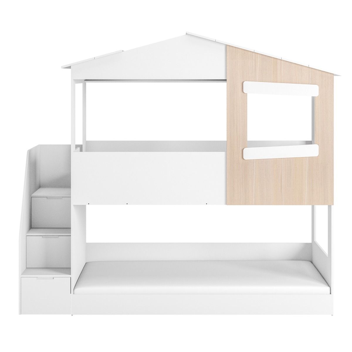 Flair Dreamland House Staircase Bunk White & Oak