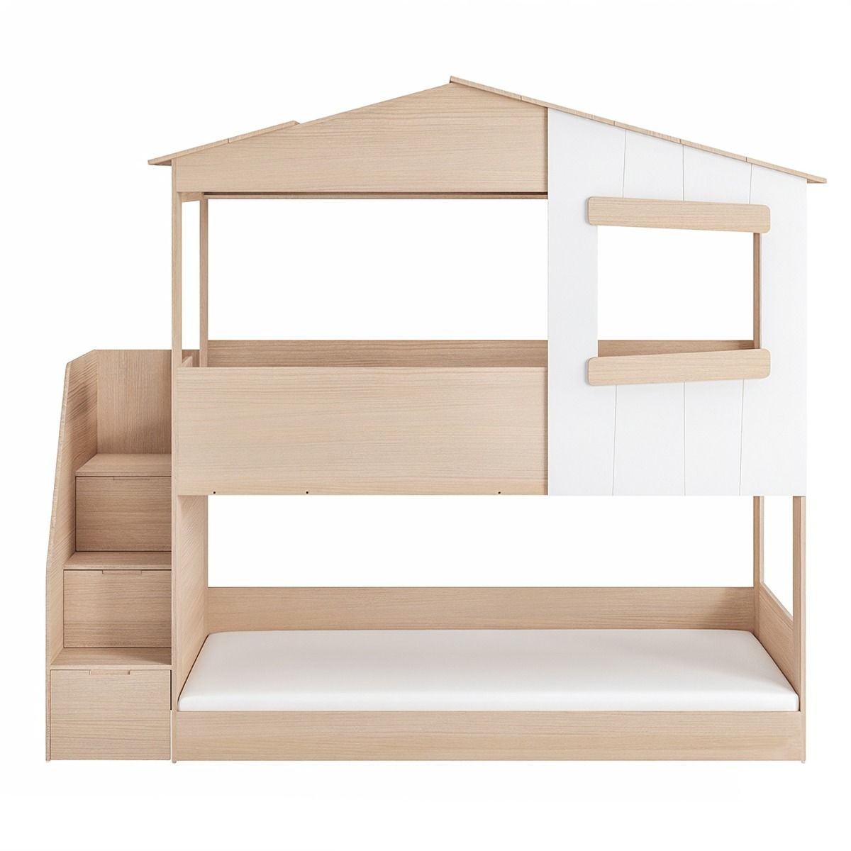 Flair Dreamland House Staircase Bunk Oak & White
