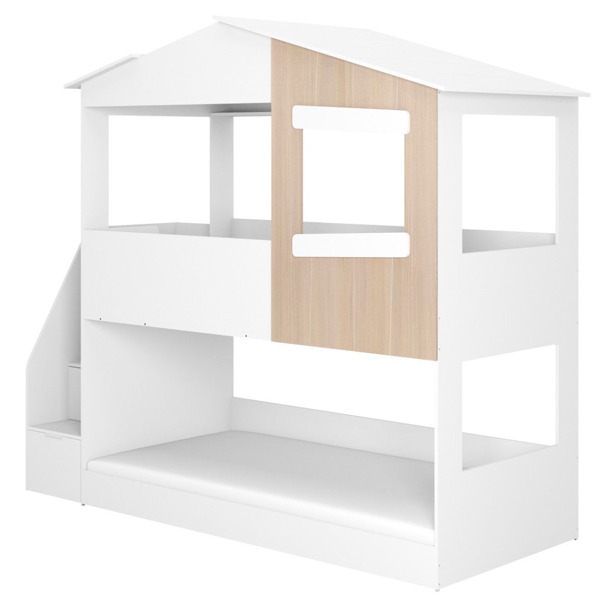 Flair Dreamland House Staircase Bunk White & Oak
