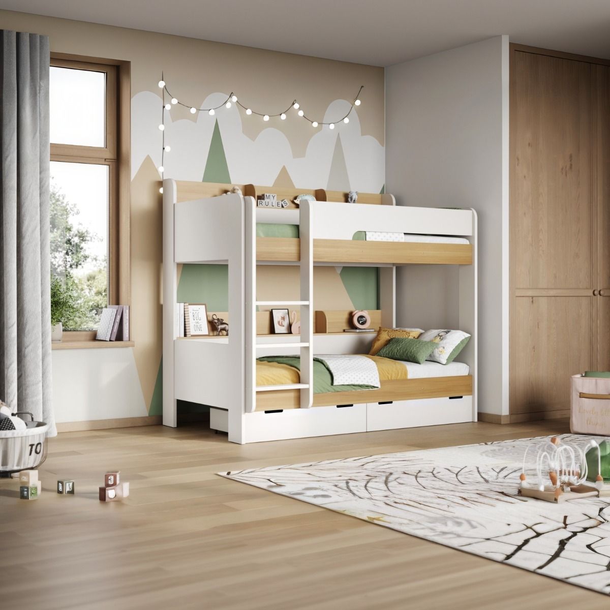 Flair Eddie Storage Bunk White & Oak