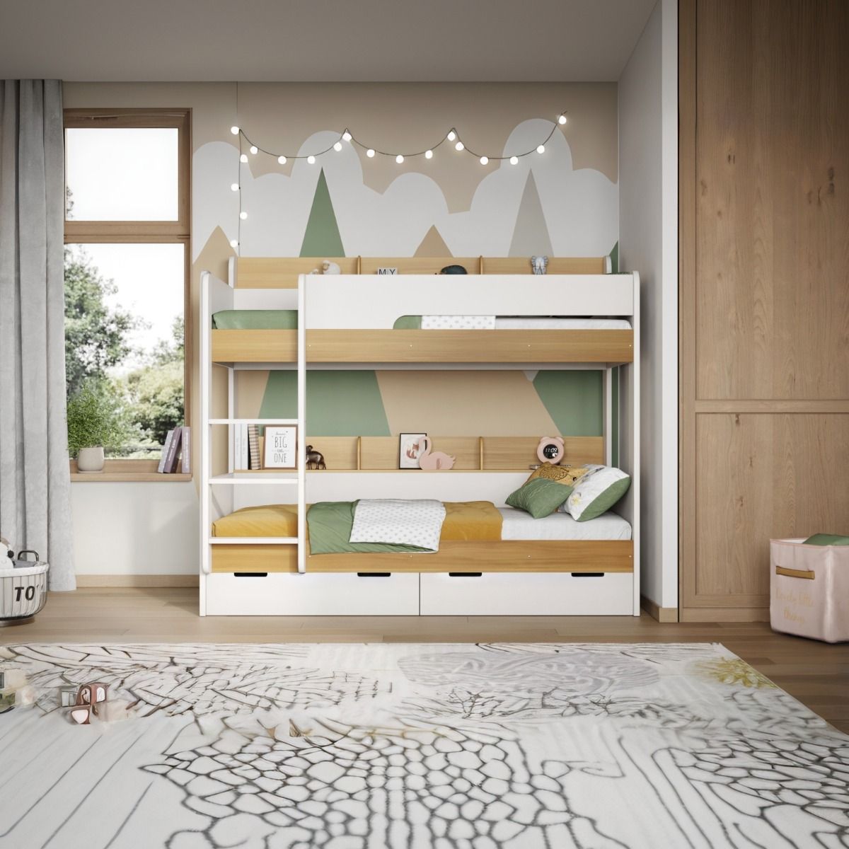 Flair Eddie Storage Bunk White & Oak