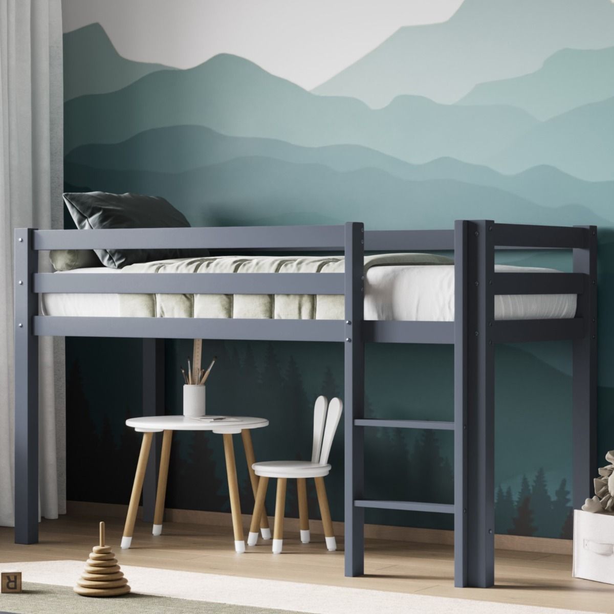 Flair Wooden Elara Shorty Mid Sleeper Grey